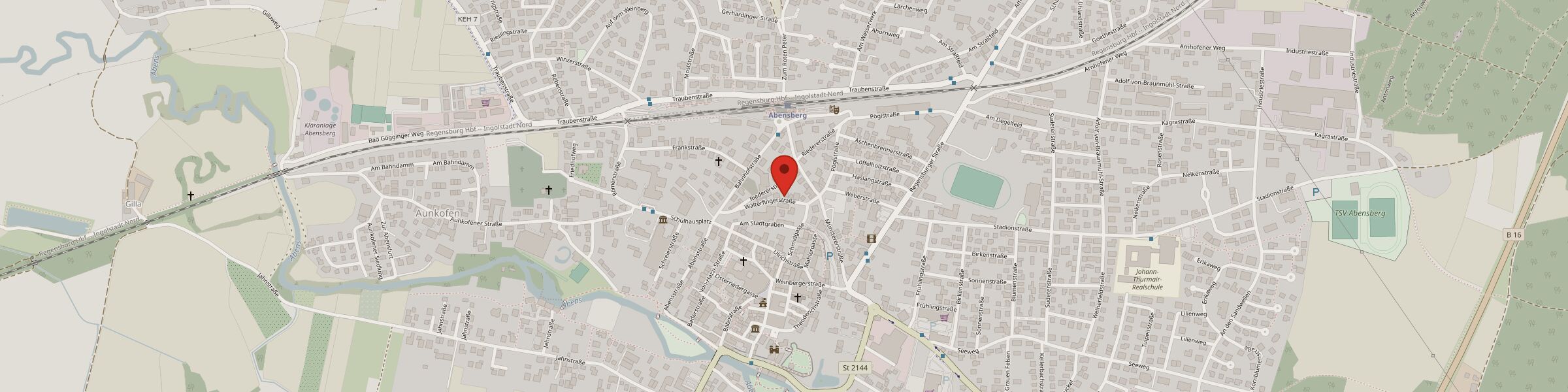 Karte: Landmarkt Krämer Abensberg, Walterfingerstraße 9, 93326 Abensberg